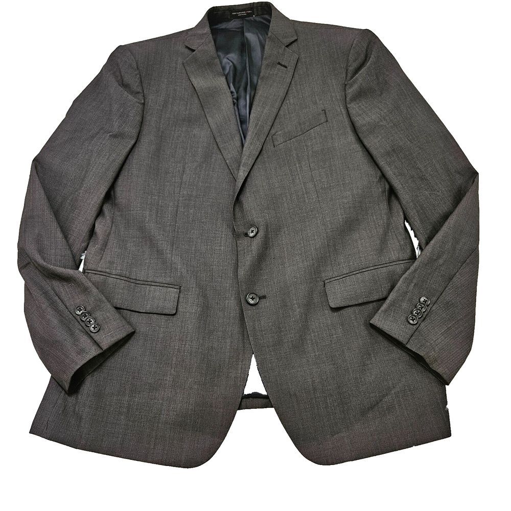 John Varvatos USA Men's Dark Gray 100% Wool Double Button Blazer Jacket‎ Sz 46R